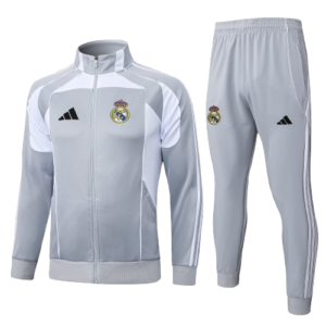 Chándal Real Madrid | Grey & White Cremallera Completa